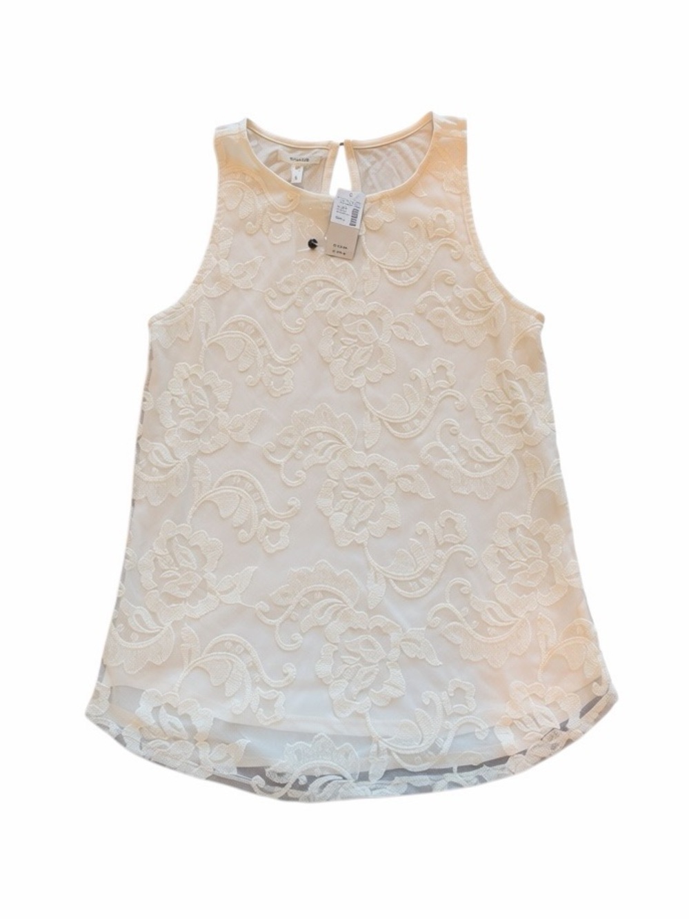 Maurices Women’s Small Ivory Lace Overlay Sleeveless Blouse NWT